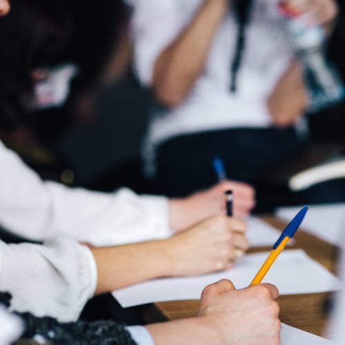 People taking notes.