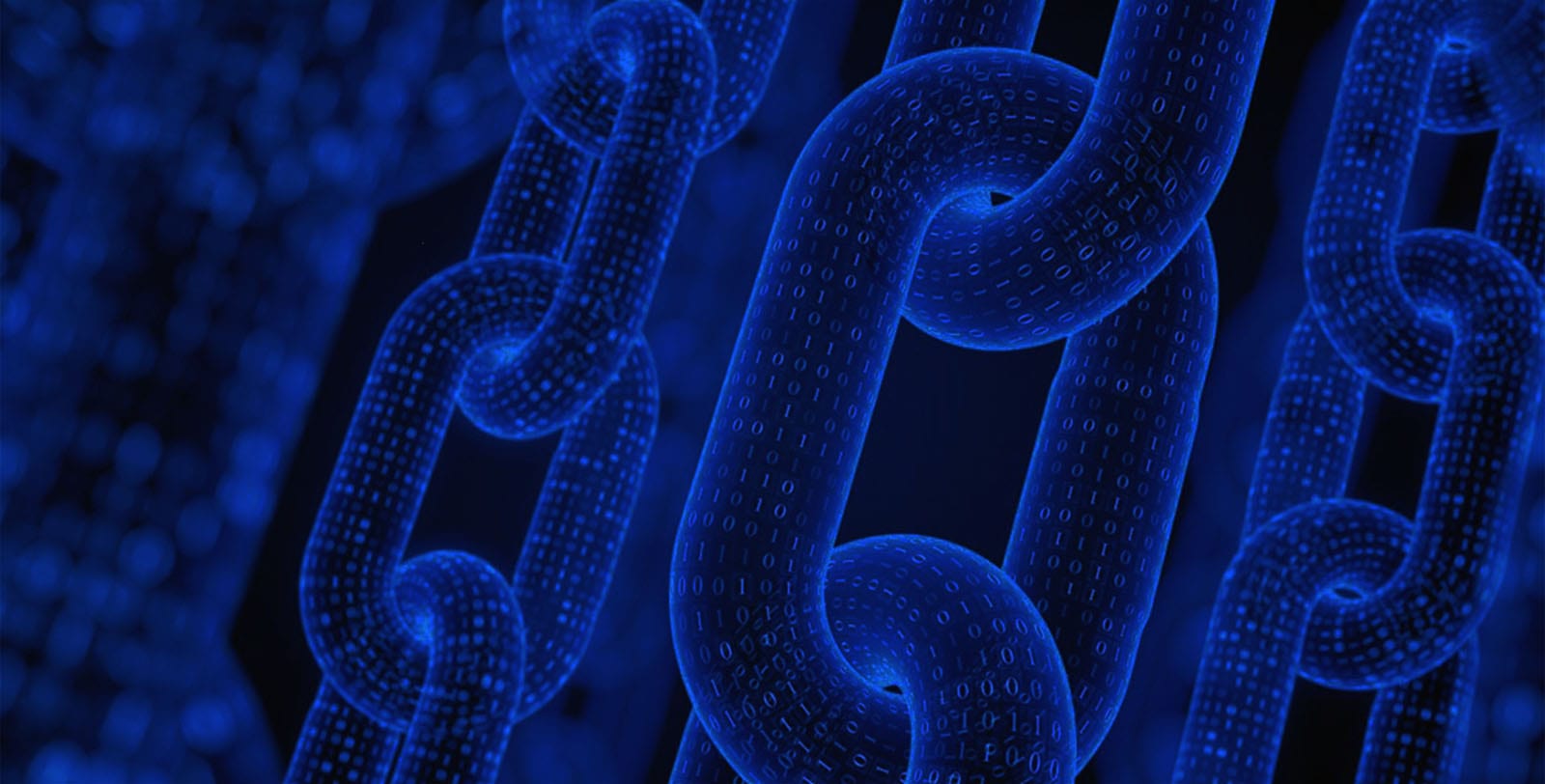 Chain links on blue background