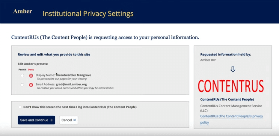 Slide from the user consent demo video