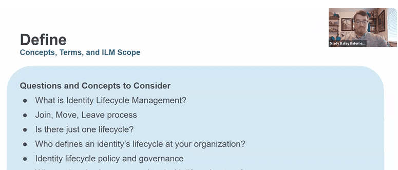 Screenshot details for defining concepts, terms, and ilm scope.