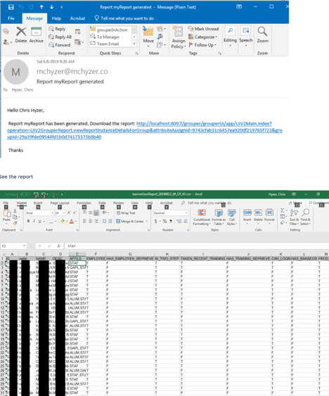 Examples of an email window and a spreadsheeet.