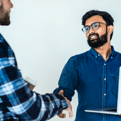 Two men shaking hands